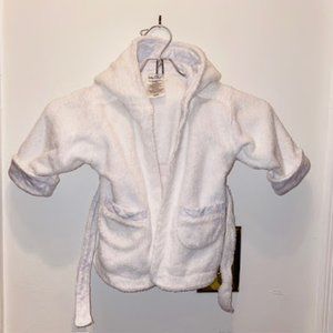 Baby Dior Infant hooded robe with blue and white signature print One Size